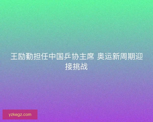 王励勤担任中国乒协主席 奥运新周期迎接挑战